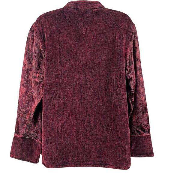 Flashback Burgundy Velvet Beaded Embroidered Whimsigoth Jacket Vintage Womens M - Picture 14 of 16